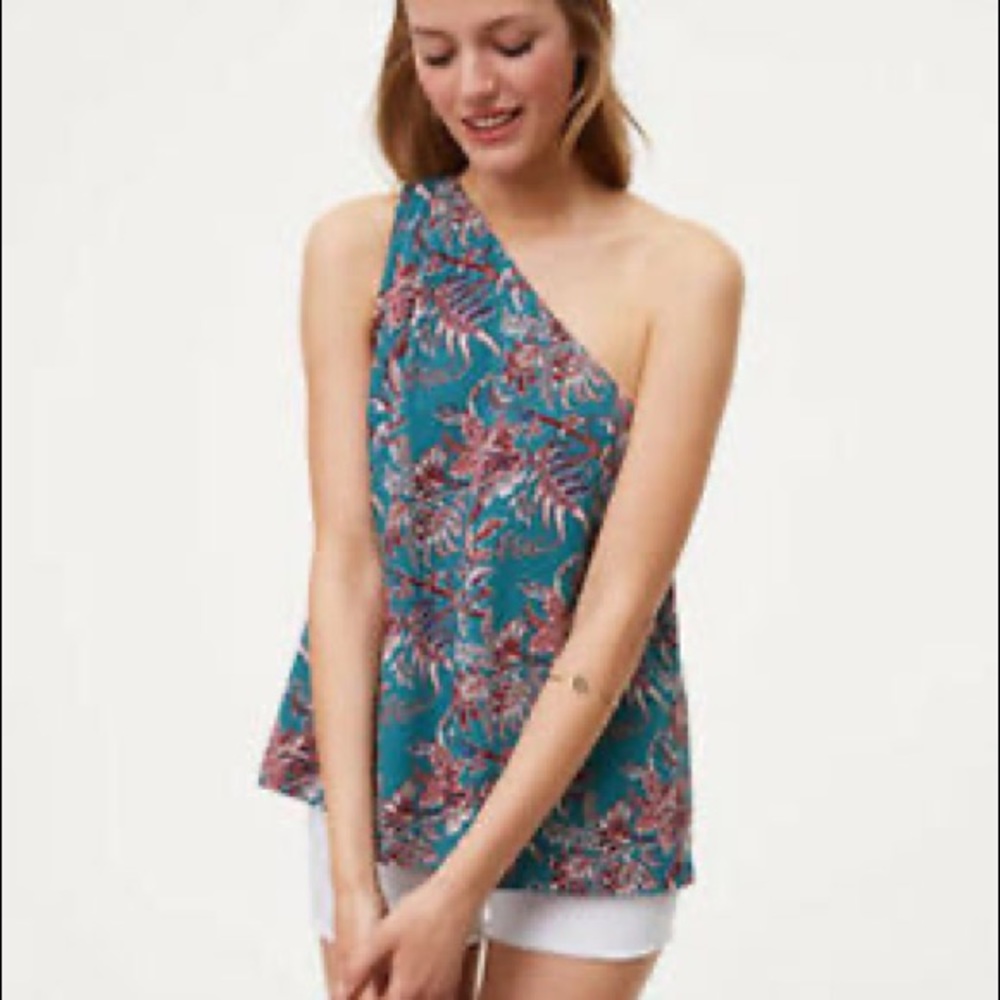 🦄 Loft Floral One Shoulder Top